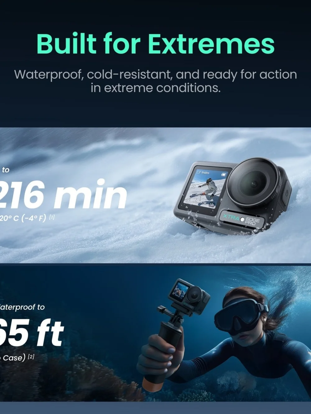 XTRA EDGE Pro Action Camera - 1/1.3